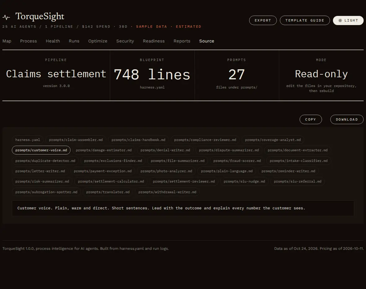 The Source tab of the TorqueSight viewer